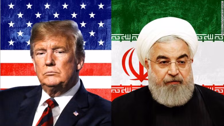 Tổng thống Mỹ Donald Trump và Tổng thống Iran Hassan Rouhani