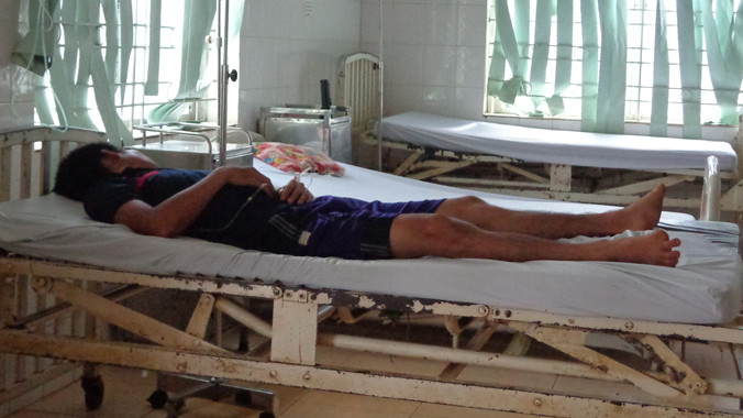 T.V.P đang điều trị tại bệnh viện.