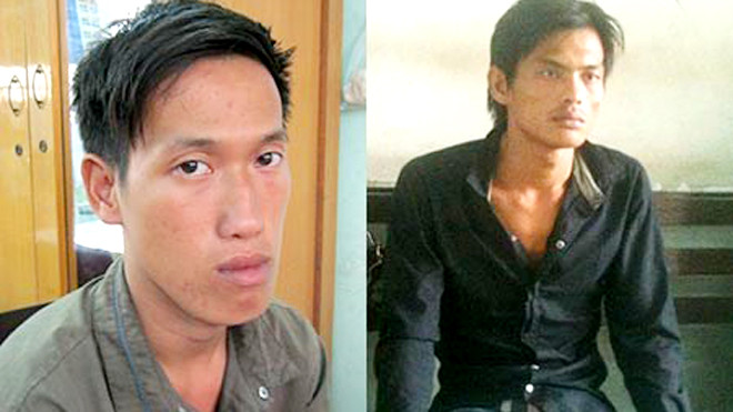 Sơn Ngọc Hậu và Dương Phú Lợi, nghi can cướp giật gây tử vong chị Liên
