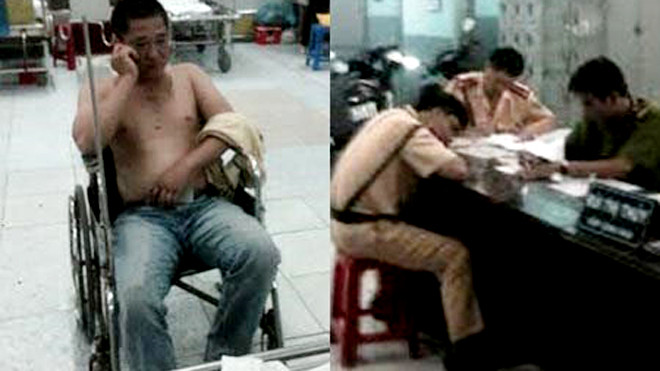 Lưu Vĩnh Toàn thời điểm tự vào bệnh viện cho rằng bị CSGT đánh và tổ CSGT Công an quận Thủ Đức đang tường trình vụ việc tại công an phường Bình Thọ