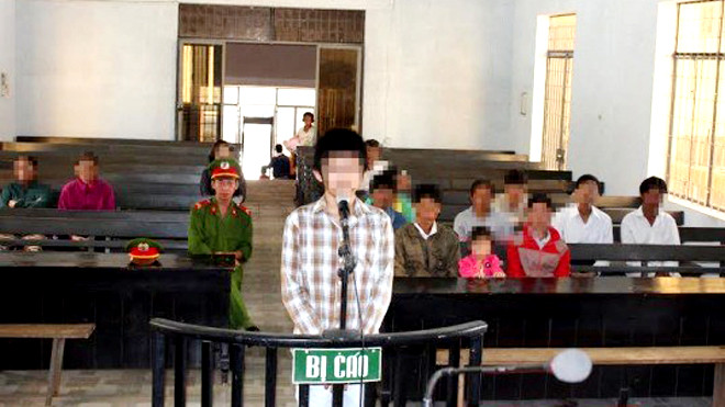 Bị cáo D. tại phiên tòa