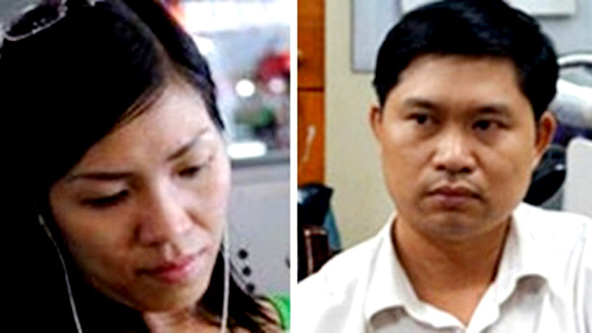 Nạn nhân Lê Thị Thanh Huyền (trái) và thủ phạm Nguyễn Mạnh Tường