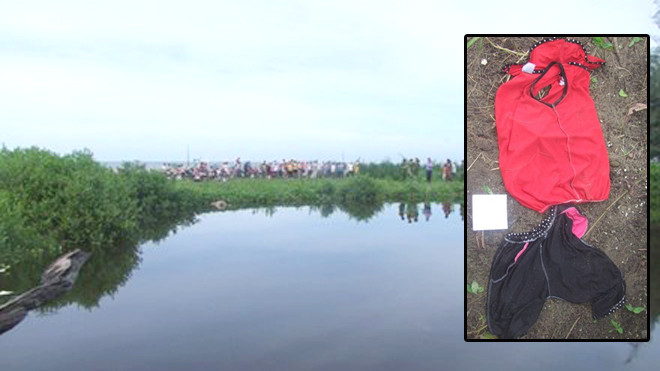 Hiện trường nơi phát hiện thi thể bé gái và bộ quần áo của nạn nhân