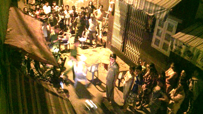 Công an đang khám nghiệm hiện trường