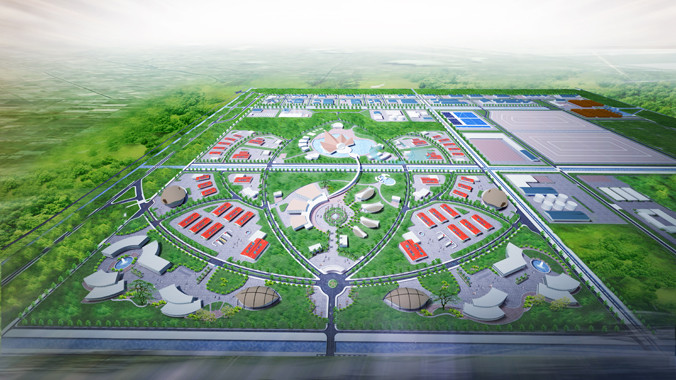 Dự án Khu công nghệ Môi trường xanh Long An - Phối cảnh hoa sen