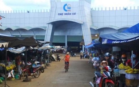 Chợ Nhân Cơ nơi xảy ra vụ trộm cắp