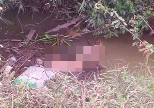 Khúc suối nơi tìm thấy một phần thi thể của anh Điểm.