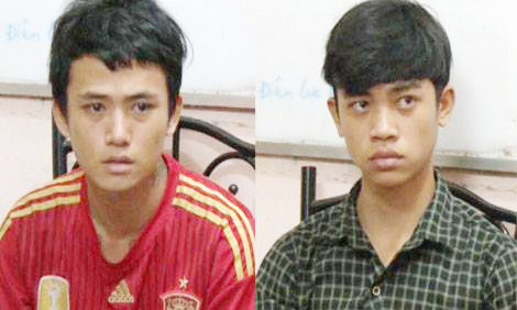 Dương Tuấn Khang và Huỳnh Hải Bằng tại cơ quan Công an