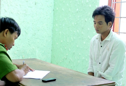 Đối tượng Đinh Văn Hà trình bày sự việc tại cơ quan điều tra