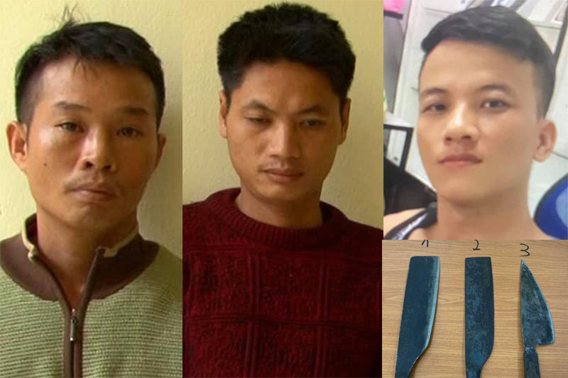 Nhóm đối tượng cùng hung khí.