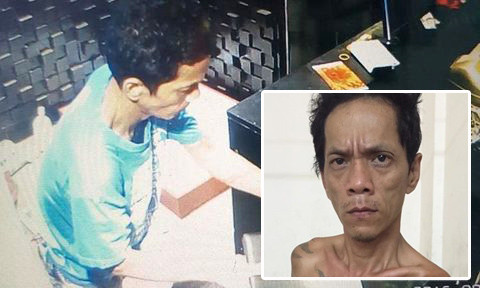 Camera ghi lại hình ảnh Lộc trộm tài sản và đối tượng Lộc tại cơ quan công an