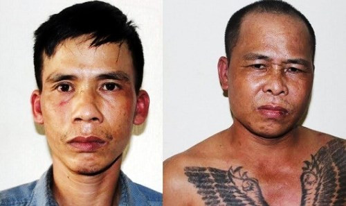 Nghi can Đinh Thành Chung và Nguyễn Văn Nam. Ảnh: Công an Hải Phòng