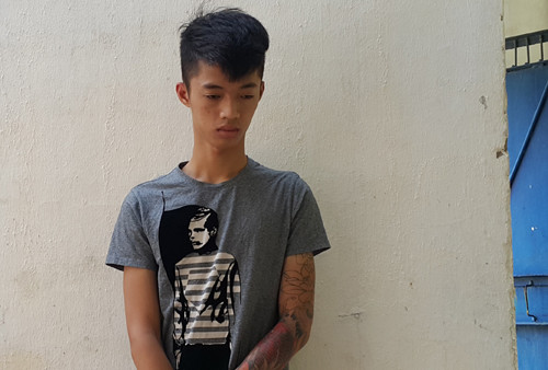 Trần Đình Lâm tại cơ quan điều tra. Ảnh: Hải Bình