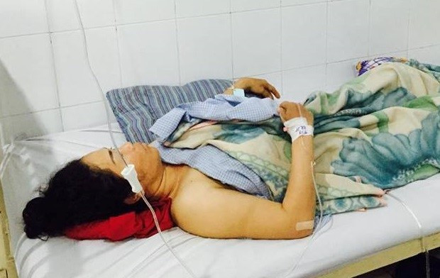 Nạn nhân đang được điều trị tại bệnh viện. Ảnh: Lê Trai