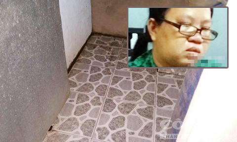 Đối tượng Ngà tại cơ quan công an và phòng tắm - nơi phát hiện thi thể bà Tám