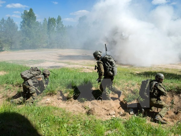 Binh sỹ Đức tham gia cuộc tập trận "Sabre Strike 2015" ở Pabrade, Litva. (Nguồn: THX/TTXVN)