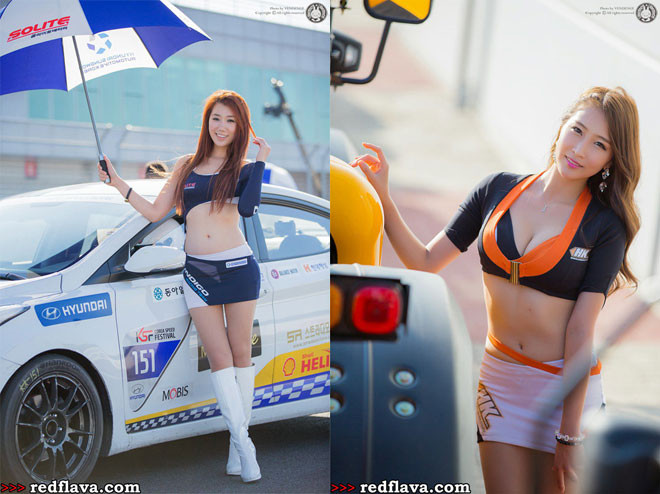 Mỹ nhân khoe sắc bên đường đua Hàn Quốc