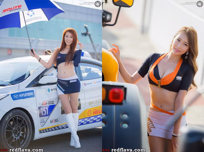Mỹ nhân khoe sắc bên đường đua Hàn Quốc