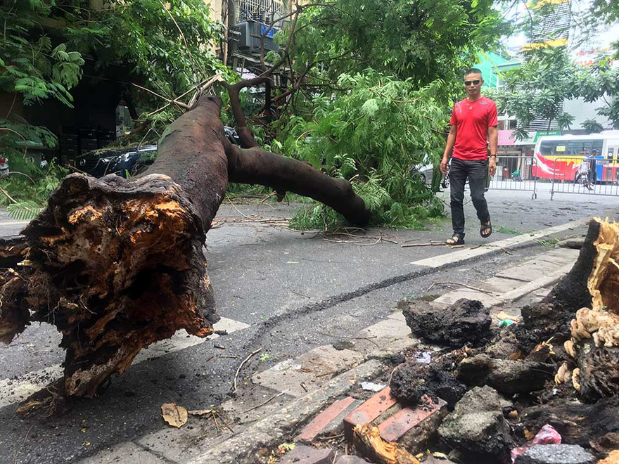 Sự việc xảy ra vào khoảng 10h40 ngày 27/7 tại trước số 1 phố Thịnh Yên (phường Pố Huế, quận Hai Bà Trưng, Hà Nội).