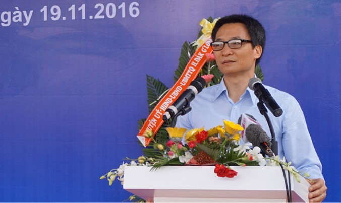 Phó Thủ tướng Vũ Đức Đam phát biểu tại buổi lễ. Ảnh: Kính Cận/VTV News.