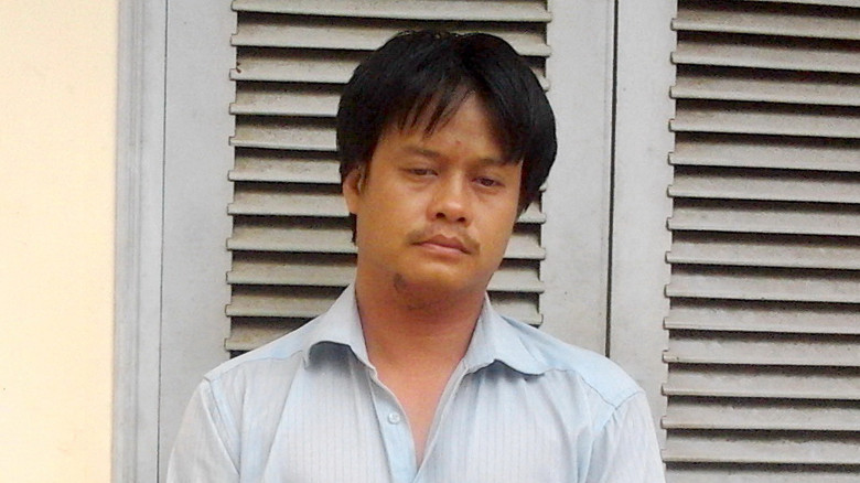 Đối tượng Đoàn Minh Phong tại cơ quan Công an.