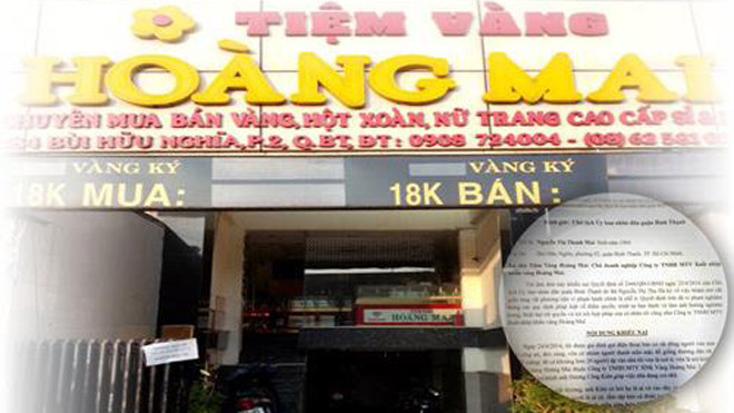 Chủ tiệm vàng Hoàng Mai cho biết sẽ khởi kiện nếu Chủ tịch UBND Q.Bình Thạnh không hủy quyết định 2446 và xin lỗi bằng văn bản - Ảnh: Trung Hiếu