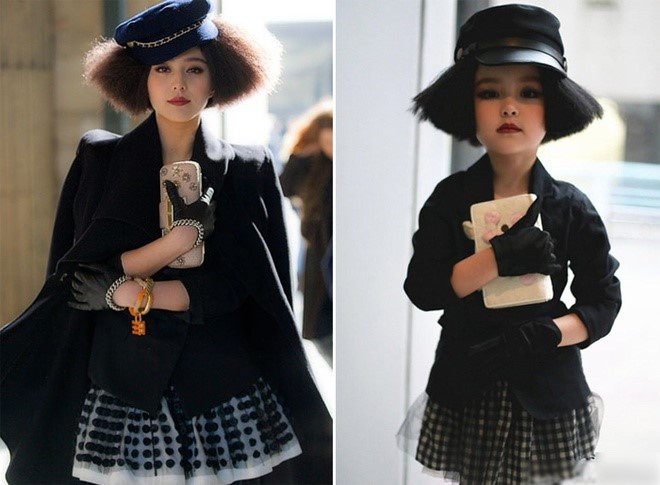 Gần đây, truyền thông Trung Quốc đưa tin về một bé gái được mẹ tự may váy đính hoa. Cô chia sẻ rất hâm mộ Phạm Băng Băng và muốn con gái đẹp như vậy. Nhưng vì điều kiện không thể mua váy gốc, cô tự mua vải và tạo dáng váy cho con.