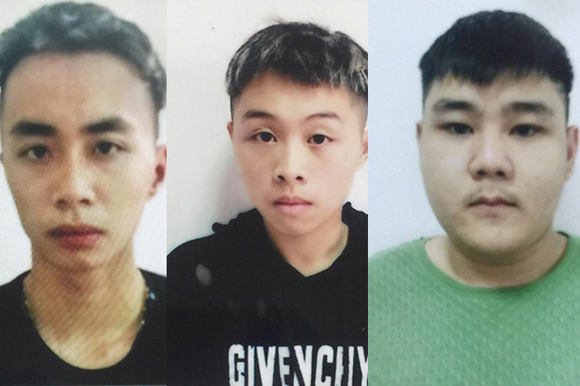 Bị can Vinh, Tùng, Khánh bị khởi tố.