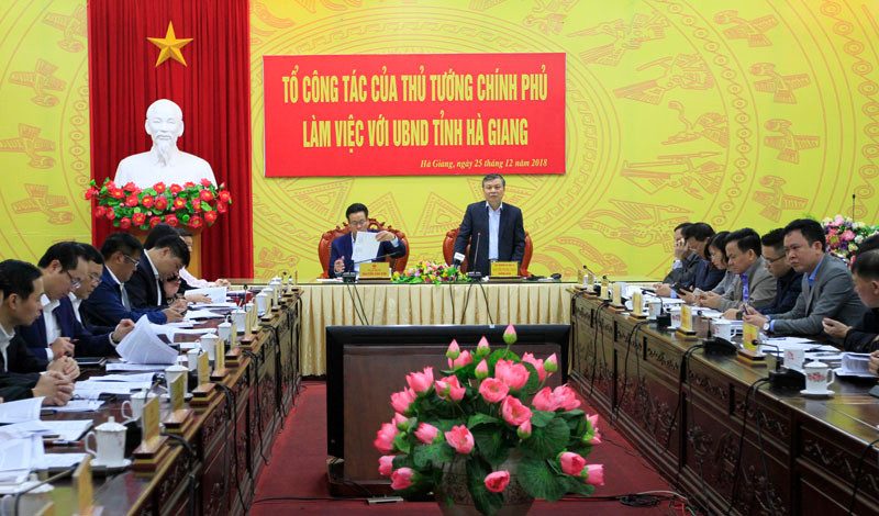 Tổ công tác của Thủ tướng do Thứ trưởng Bộ Nội vụ Nguyễn Trọng Thừa làm việc với UBND tỉnh Hà Giang