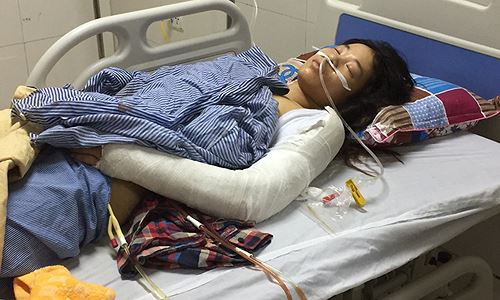 Nạn nhân Hoàng Thị Dung bị hung thủ chém suýt chết