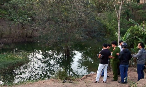 Hồ nước xảy ra tai nạn. Ảnh: Kh Uyên/VnExpress