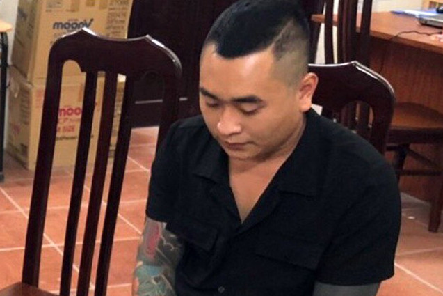 Đối tượng Hoàng bị bắt giữ.