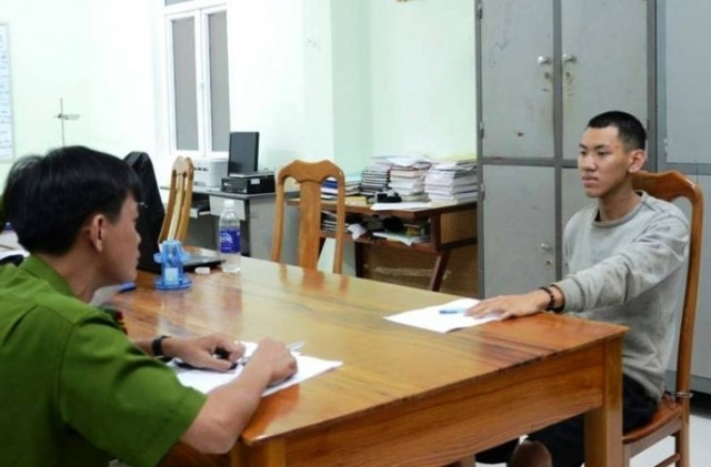 Lương Tuấn Vinh tại cơ quan điều tra.