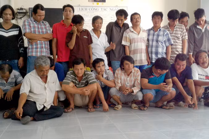 Một trong số các đối tượng tại cơ quan công an.