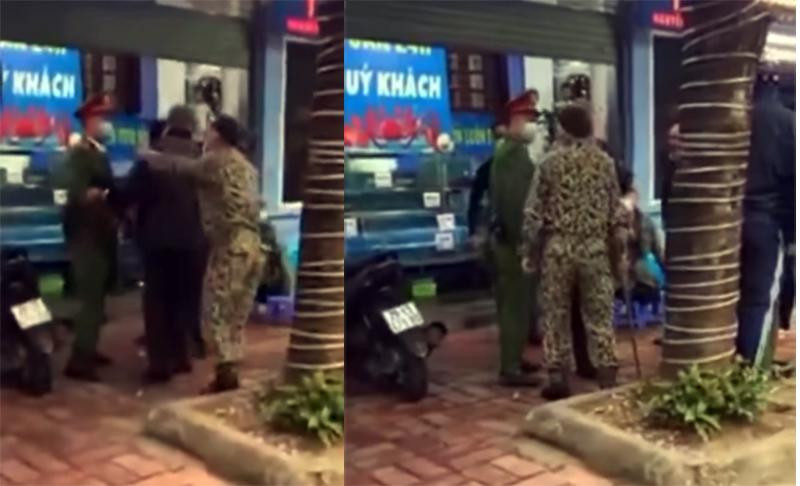 Cơ quan chức năng có mặt tại hiện trường. Ảnh cắt từ clip