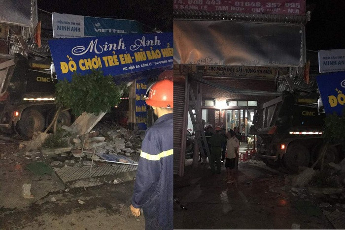 Hiện trường vụ tai nạn.