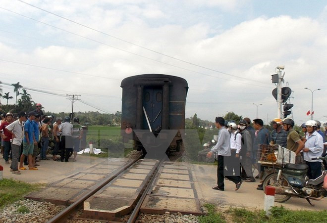 Hiện trường một vụ tai nạn đường sắt. Ảnh: TTXVN.