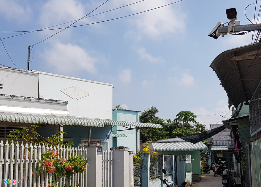 Camera lắp trước nhà lãnh đạo tỉnh Sóc Trăng trong hẻm 145 đường Lê Hồng Phong, TP Sóc Trăng. Ảnh: Tuấn Anh/Zing.
