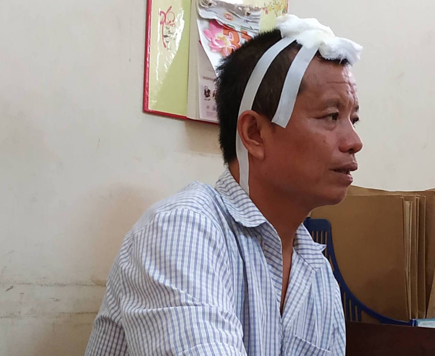 Đối tượng Tiến tại cơ quan điều tra.