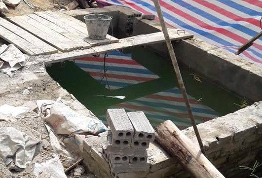 Hố nước nơi xảy ra sự việc thương tâm.