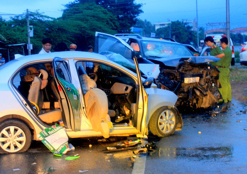 Hiện trường vụ tai nạn. Ảnh: Anh Văn.