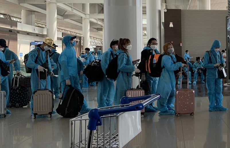 Các công dân Việt Nam ở Hàn Quốc được về nước. (Ảnh: Mofa)