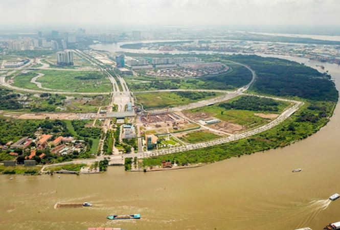 Một góc khu đô thị mới Thủ Thiêm. Ảnh: Quỳnh Trần.