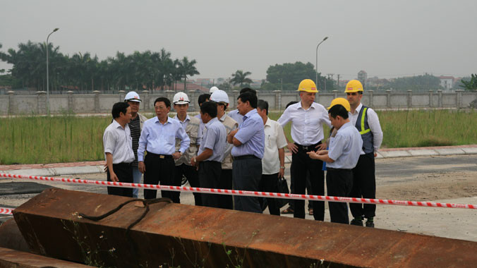 Lãnh đạo TP Hà Nội kiểm tra việc thi công dự án ngày 18/6