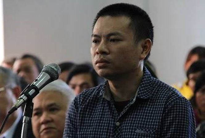 Bị cáo Đặng Văn Hiến tại phiên tòa sơ thẩm. 