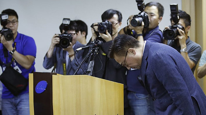 Samsung xin lỗi người tiêu dùng toàn cầu. Ảnh: Xinhua