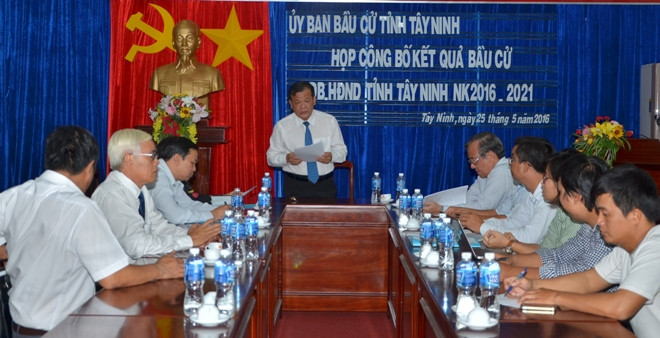 Ủy Ban bầu cử tỉnh Tây Ninh công bố kết quả bầu cử chiều 25/5