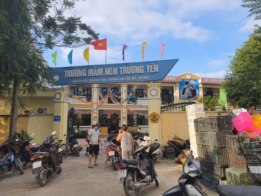 Trường mầm non Trường Yên, một trong những nơi HTX Chúc Sơn cung cấp