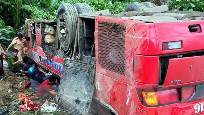 Hiện trường vụ tai nạn. Ảnh: Đỗ Trưởng/TTXVN.