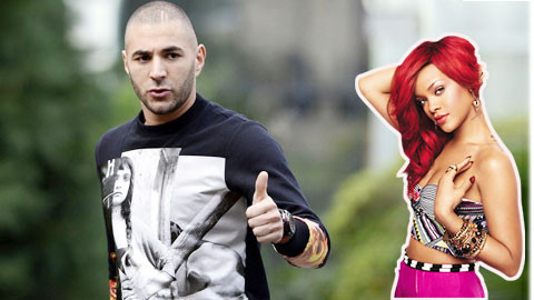 Benzema đã phải dùng đến rất nhiều chiêu trò mới có thể cưa đổ cô nàng sang chảnh Rihanna (ảnh bên).